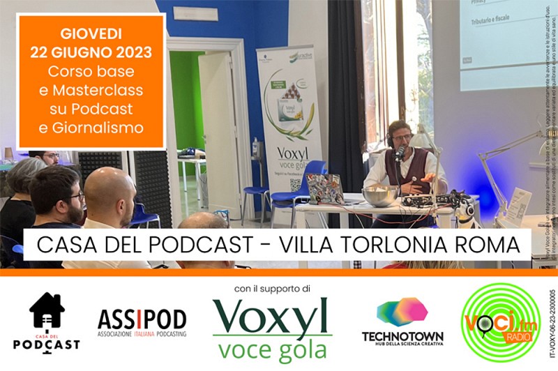 Voxyl Voce Gola, il 22 Giugno 2023 alla “Casa del Podcast” di Roma