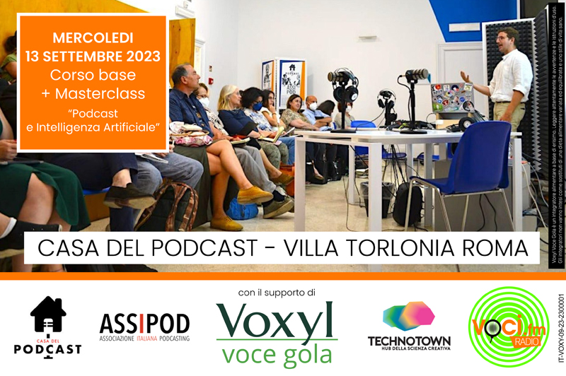 Voxyl Voce Gola, il 13 Settembre 2023 alla “Casa del Podcast” di Roma